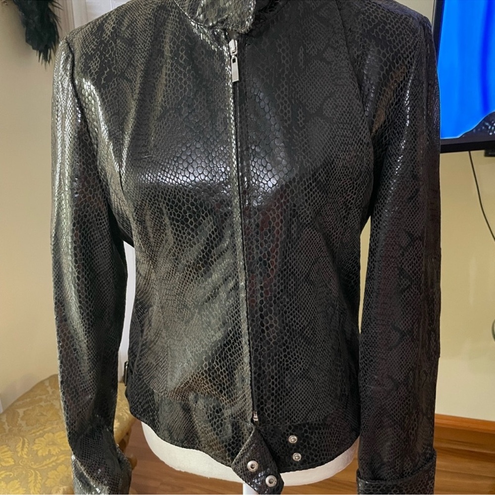 Rogue Black Snakeskin Leather Jacket